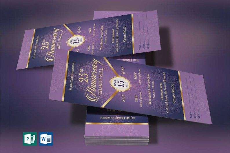 Purple Gold Anniversary Banquet Ticket 