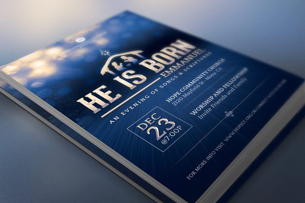 He is born flyer Christmas Event Templates 