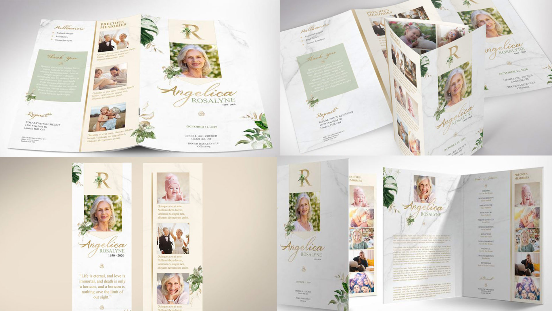 Tropica Funeral Program Word Publisher Stationery