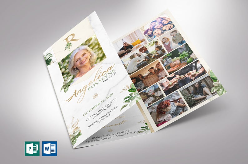 Tropica Trifold Funeral Template
