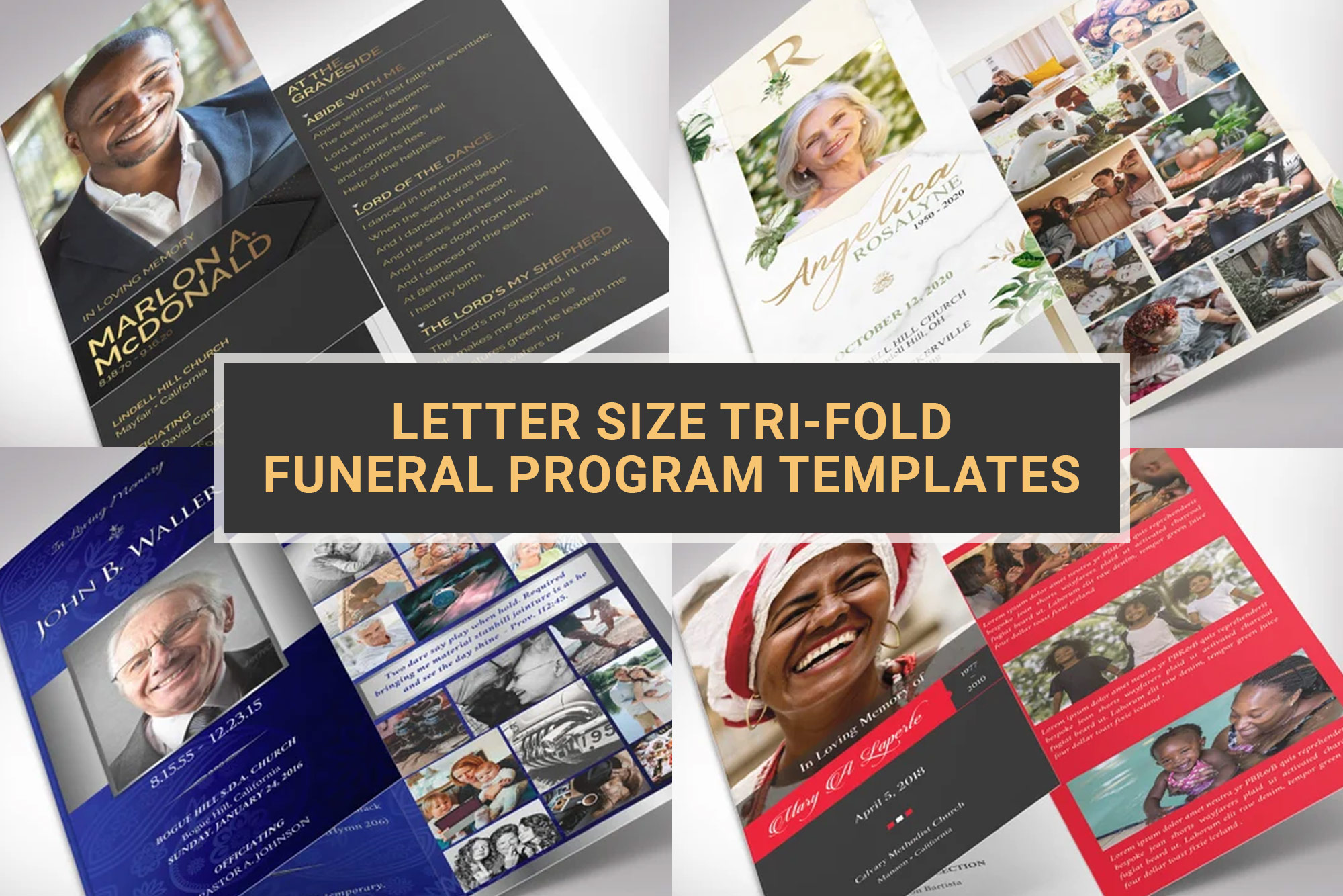 Trifold Funeral Program Templates - Letter Size