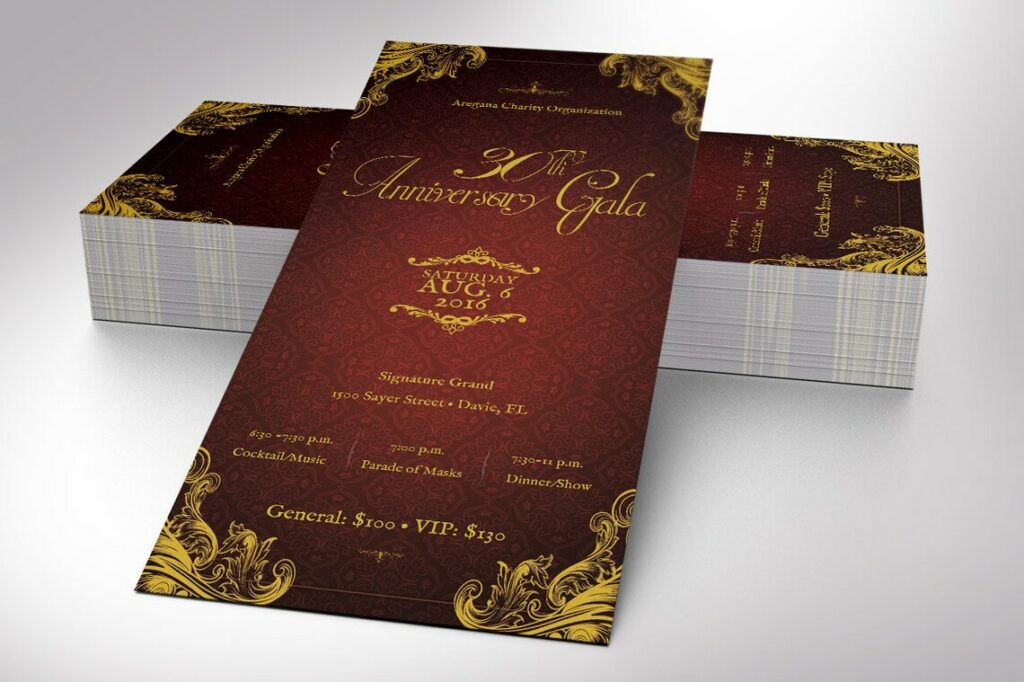 banquet ticket for Valentine's Day Events Marketing