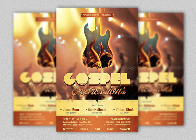 Gospel Expressions Flyer, Ticket and CD Template