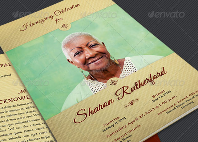 Home Going Funeral Program Template