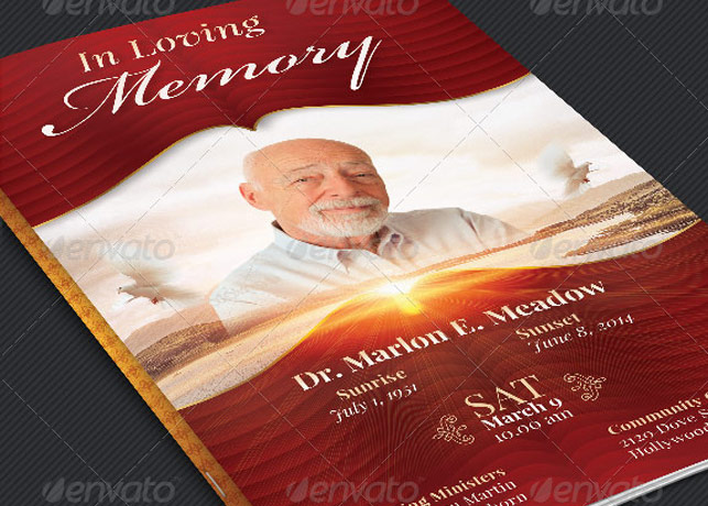 Loving Memory Funeral Program Template