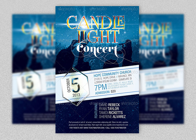Candle Light Concert Flyer Template