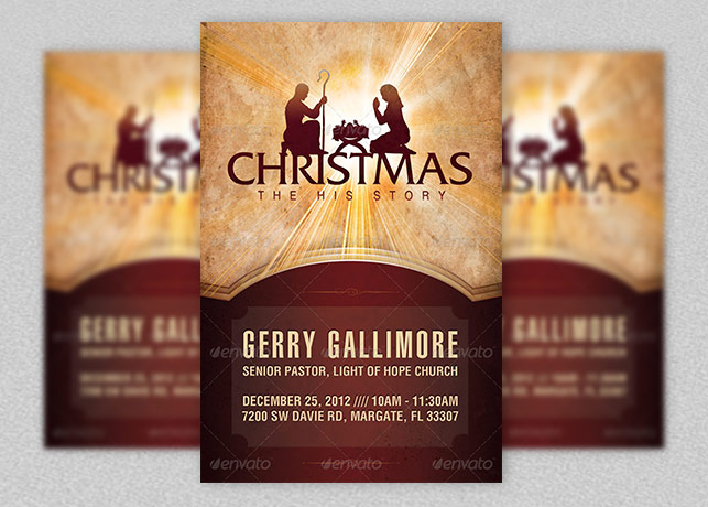 Christmas His Story Flyer and CD Label Template