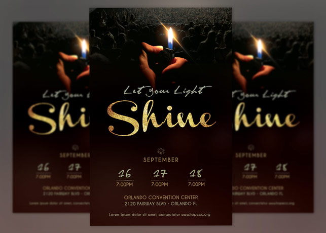 Shine Church Flyer Poster Photoshop