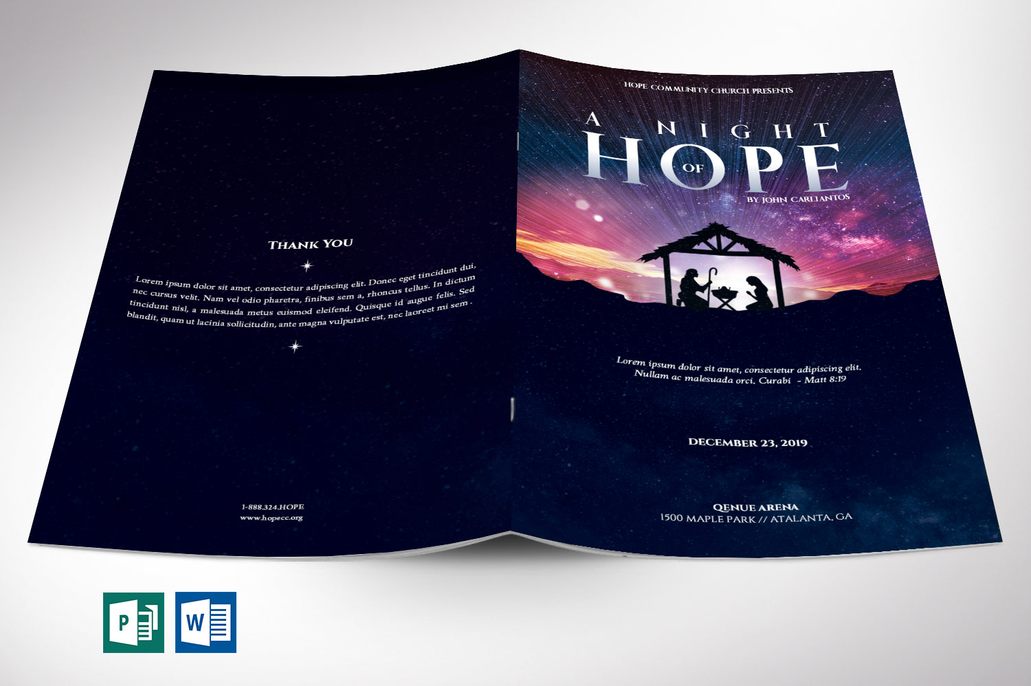 Hope Christmas Program Word Publisher Template