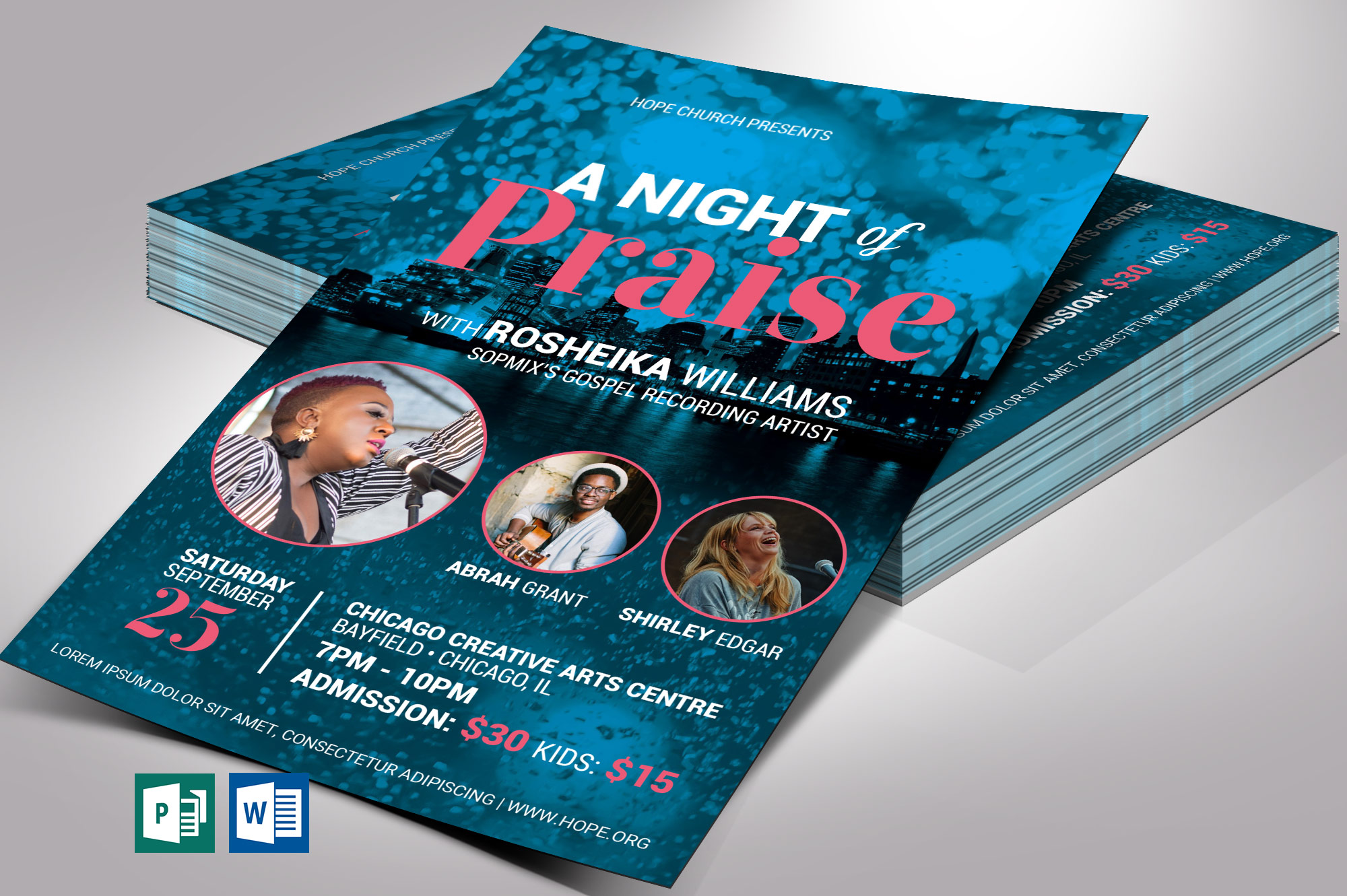 Praise Concert Flyer Word Publisher Template