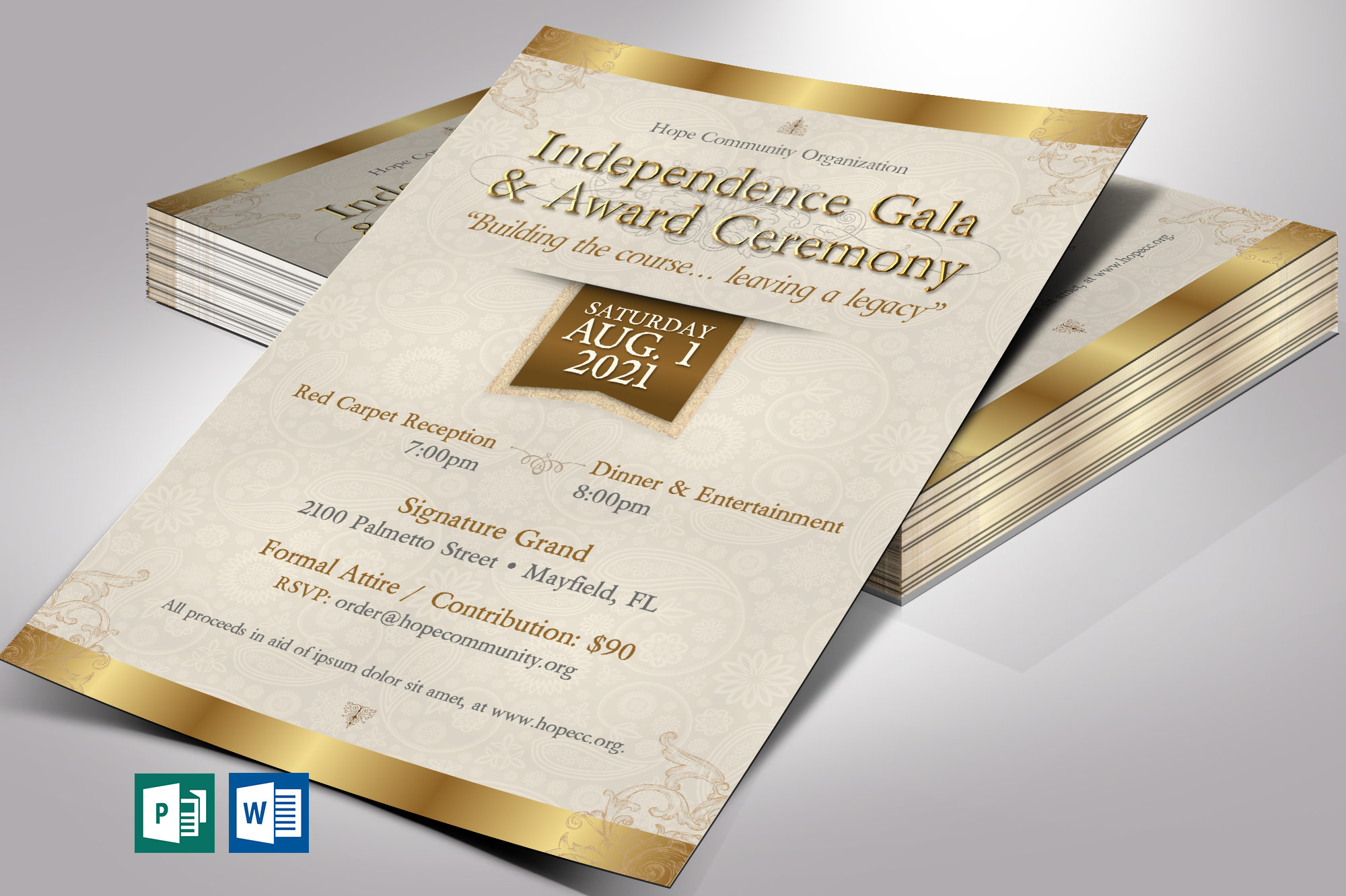 Independence Banquet Flyer Word Publisher Template