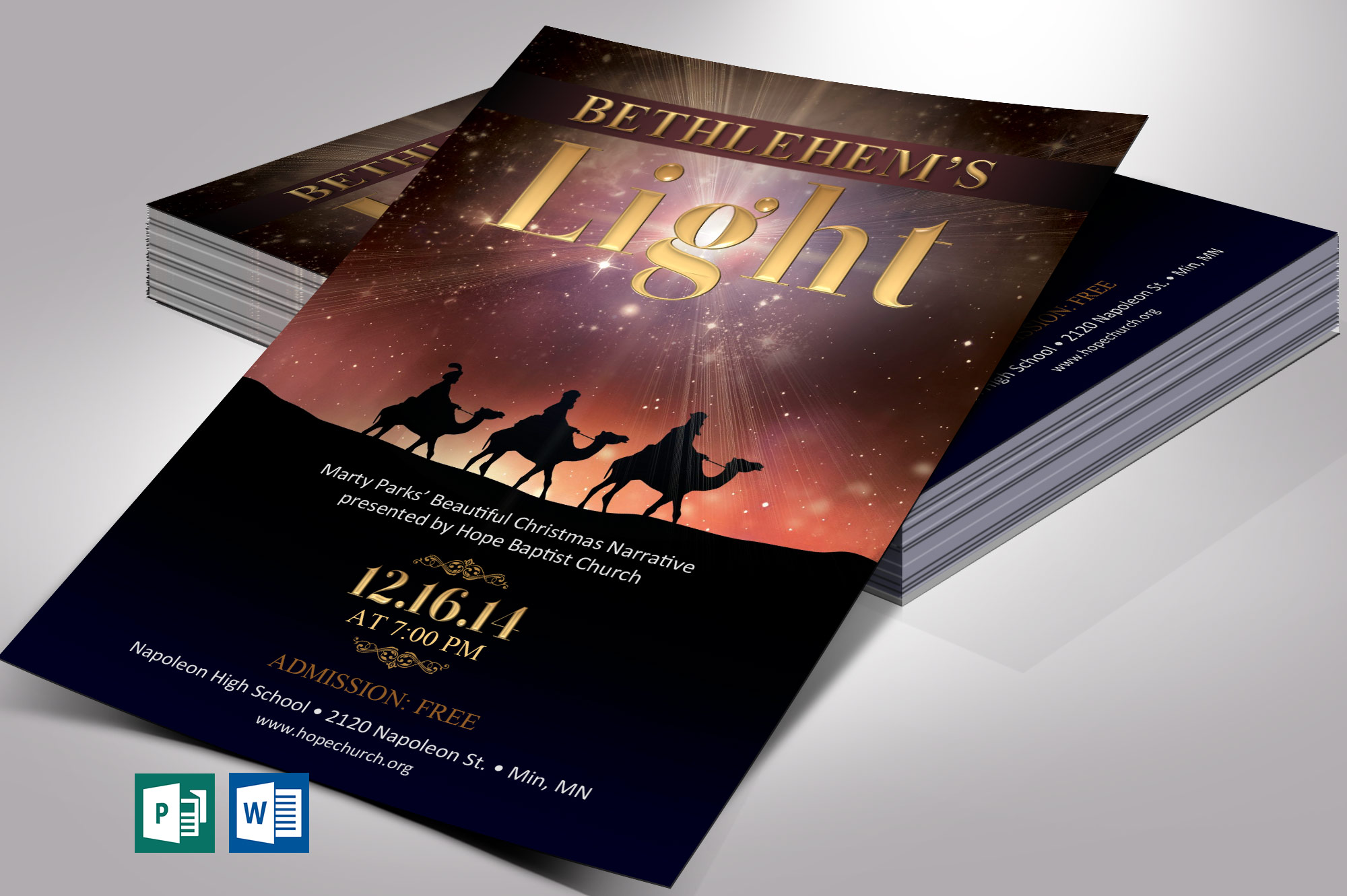 Bethlehem’s Light Flyer Word Publisher Template