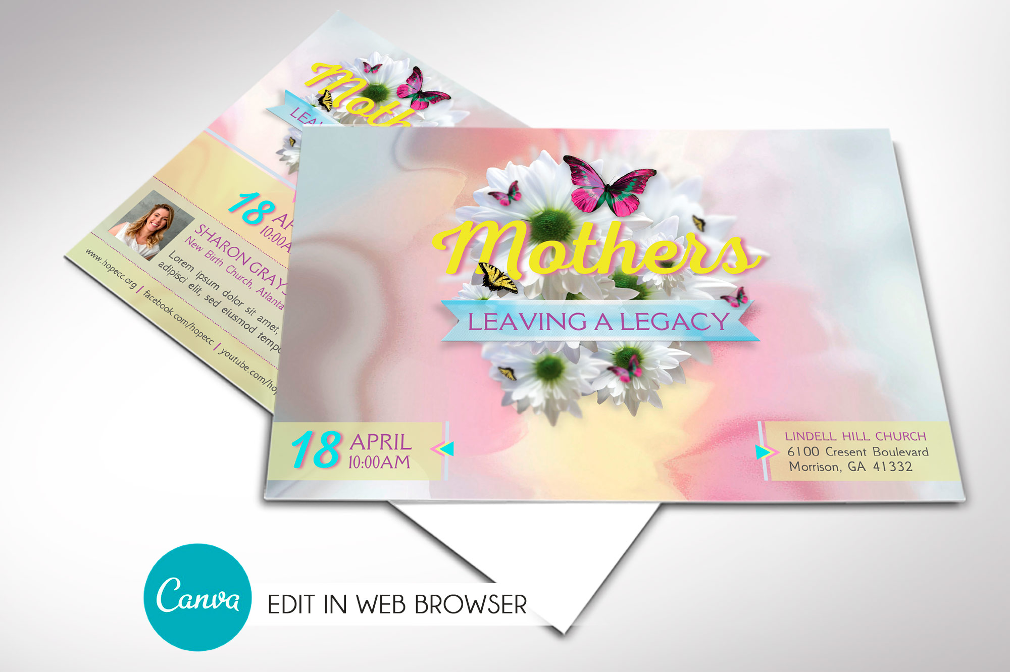 Mothers Legacy Postcard Canva Template