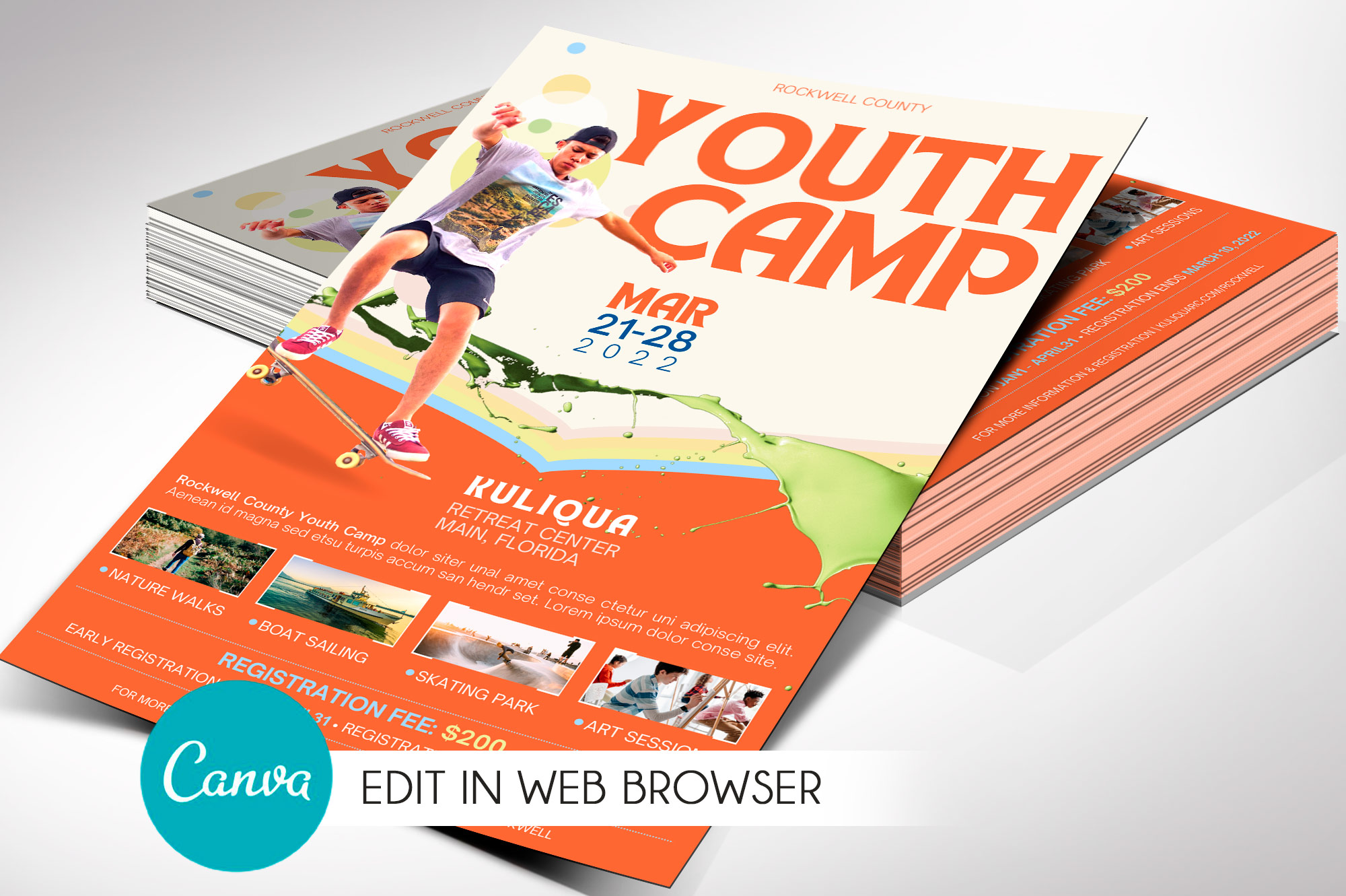 Youth Camp Flyer Canva Template