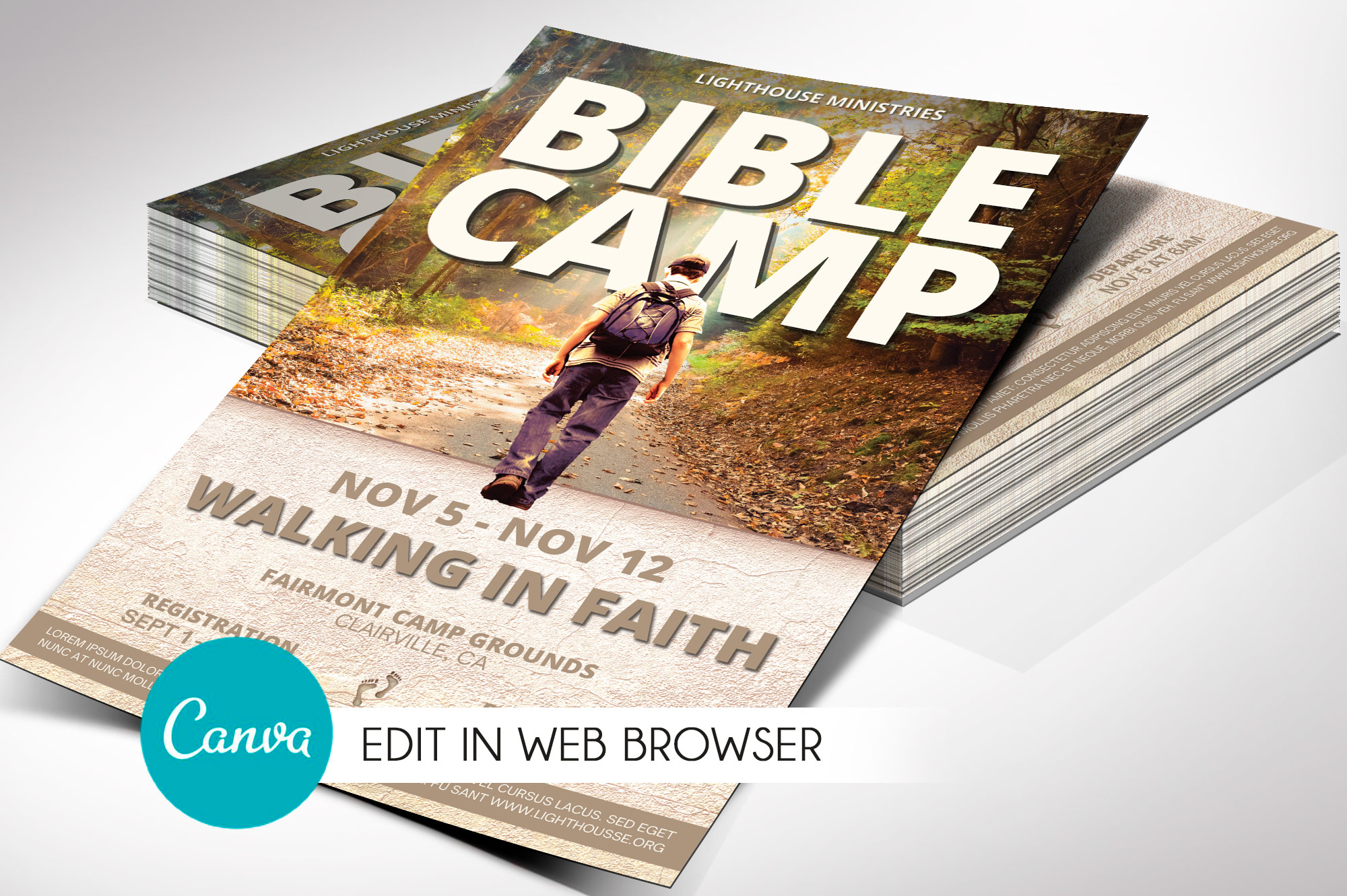 Youth Bible Camp Church Flyer Template