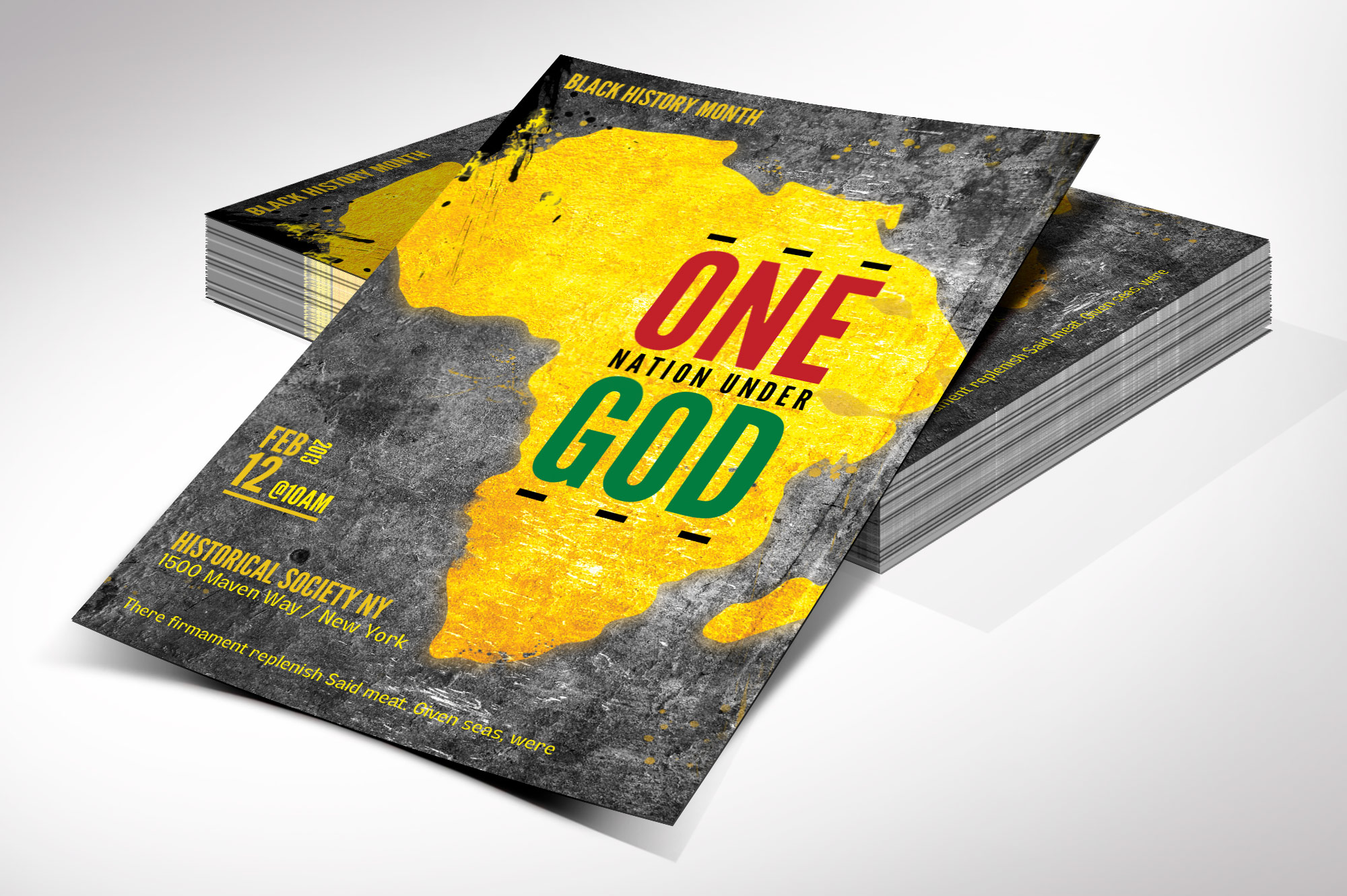 One Nation Black History Month Flyer Template